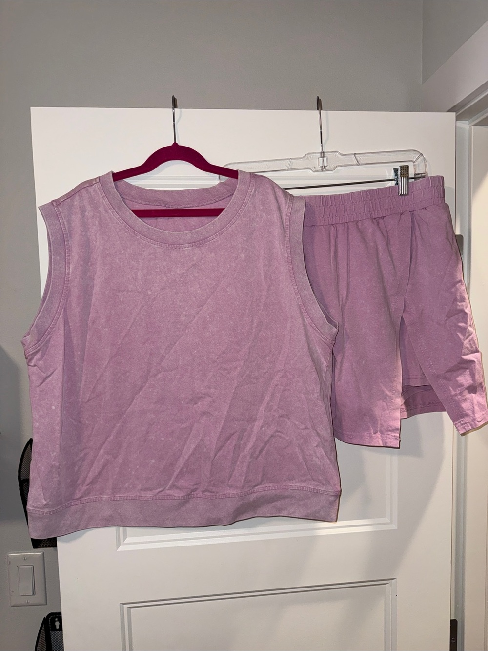 Lilac  100% Cotton Two-Piece Tank & Skort Set L